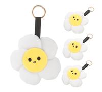 HQHYGM 4pcs Sunflower Keychain Pendant Soft Flower Shape Bag Charms Backpacks Purses Decor Colorful Cute Accessories with Metal Clasp for Adults