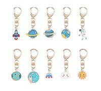 HQHYGM 5pcs Astronaut Keychains Set with Pendant, Metal Creative Key Holder Rings for Travel, Stylish Fashion Keyrings Ornaments
