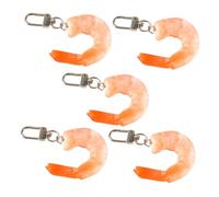 HQHYGM 5pcs Cute Shrimp Keychains Funny Keyring Charm Unique Keychain Accessory Portable Shrimp-Shaped Pendant
