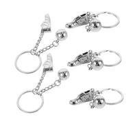 HQHYGM 5pcs Shoe Keychain Lightweight Portable Soccer Team Favors Unique Metal Football Boot for Men Women Sports Fans Silver
