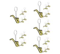 HQHYGM 5sets Instrument Keychain Lanyard Music Theme for Key Decor and Bag Pendant 5pcs*5