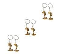 HQHYGM 6 Pcs Key Chain Mens Metal Wallets Chinese Keychain Portable Key Rings Stainless Steel Golden Man Lucky Party Bag