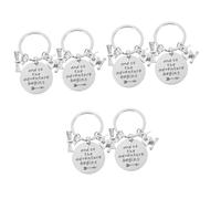 HQHYGM 6pcs Keychain Stainless Steel Graduation Charm Keyring Accessory for Women