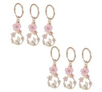 HQHYGM 6pcs Metal Keychain Pendant Cartoon Animal Ornament Kawaii Cute Cat Brooch Charms for Bags