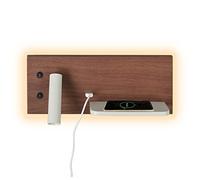 HQHYGM 7W Wall Light Metal Wood Look with Wireless Charger and USB Connection 350° Rotatable 3W Bedp Readingp with Switch Indoor Wallp/K Wood Right