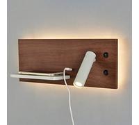 HQHYGM 7W Wall Light Metal Wood Look with Wireless Charger and USB Connection 350° Rotatable 3W Bedp Readingp with Switch Indoor Wallp/K Wood Left