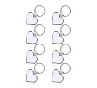 HQHYGM 8pcs Heart Shape Sublimation Chains Blanks Heat Transfer Key Rings Craft Pendants for Custom Photo Accessories