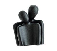 HQHYGM Abstract Embracing Couple Statue, Ceramic Figurine, Desk Sculpture Table Ornament for Living Room, Black