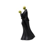 HQHYGM Abstract Figurine Resin Sculpture Art Crafts Romantic Ornament Dancing Couple Statue Wedding Accents for Dresser Shelf, Black 8.5x6.7x18cm