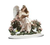 HQHYGM Acrylic Angel Fairy Decor Desktop Display Ornament Unique Colorful 2D Flat Sign with Base for Living Room Bookshelf Fireplace