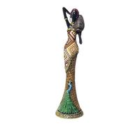 HQHYGM African Figurine Handmade Statues and Sculptures Vintage Craft Women Statue Unique for Book Shelf Desktop Living Room Bedside, Style C