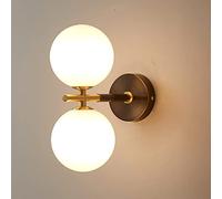 HQHYGM All Copper Wall Lamp Minimalist Bedroom Bedside Wall Fixtures Living Room Wall Sconces Light Aisle Decorative Lights/Double Head