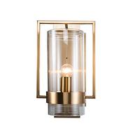 HQHYGM American Straight Copper Wall Lamp Glass Lampshade Indoor Wall Lamp Mirror Lamp for Room Wall Decoration Bedroom Bedside Living Room Corridor Bathroom