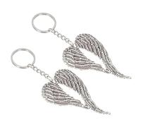 HQHYGM Angel Wing Metal Keychain Memorial Keyring Decorative Bag Hanging Pendant for Women Religious Key Rings
