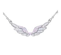 HQHYGM Angel Wing Necklace For Women, Shining Zircon Wing Necklaces - Delicate Angel Wings Necklace Pendant, Angel Necklaces For Women Birthday Valentine Gifts