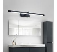 HQHYGM Bathroom Long Wall Lamp Vintage Waterproof Mirror Wall Acrylic Iron Industrial Interior Wall Light Minimalist Linear for Vanity Bedroom Living Room (56cm A White Light)