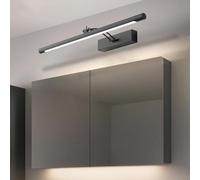 HQHYGM Bathroom Mirror Wall Light 240°+180° Rotatable Wall Lamp with Waterproof Wall Iron Acrylic Minimalist Long Decorative for Living Room Bedroom Kitchen (100cm Black Neutral Light)