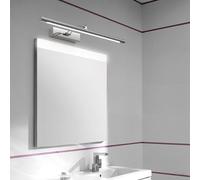 HQHYGM Bathroom Mirror Wall Light 240°+180° Rotatable Wall Lamp with Waterproof Wall Iron Acrylic Minimalist Long Decorative for Living Room Bedroom Kitchen (60cm Silver White Light)