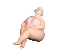 HQHYGM Beach Figurine Desktop Sculpture Collectible Cute Resin Statue Woman Ornament for Office Entryway Cabinets Shelf, Pink
