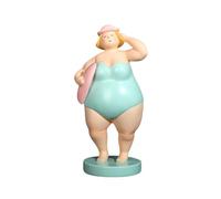 HQHYGM Beach Figurine Desktop Sculpture Collectible Cute Resin Statue Woman Ornament for Office Entryway Cabinets Shelf, Green