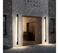 HQHYGM Black Aluminium Long Wall Outdoor Minimalism Wall Lamp IP65 Waterproof Wall Lights Rectangle Wall Villa Hallway Garden Garage (60cm A Neutral Light)