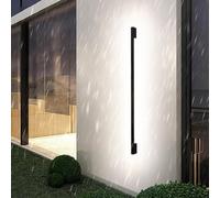 HQHYGM Black Aluminium Long Wall Outdoor Minimalism Wall Lamp IP65 Waterproof Wall Lights Rectangle Wall Villa Hallway Garden Garage (200cm A White Light)