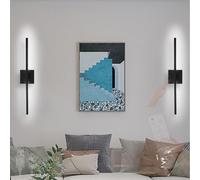 HQHYGM Black Long Wall Lights USB Rechargeable Wall Sconces with Remote Control Dimmable Wall Lamp with Touch Control Switch ° Rotatable Iron for Living Room Bedroom (2 Packs Black)