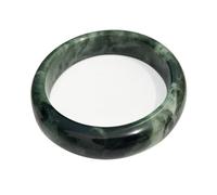 HQHYGM Bracelets,Jade Bangle Bracelet for Women, Genuine Black Floating Flowers Jadeite Bangle Jewelry(56mm)