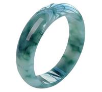 HQHYGM Bracelets,Jade Bangle Bracelet for Women Genuine Blue Floating Flowers Jadeite Bracelet(56mm)