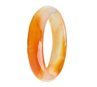 HQHYGM Bracelets,Orange Jade Bangle Bracelet for Women, Agate Chalcedony Bangles Jewelry Box(56mm)