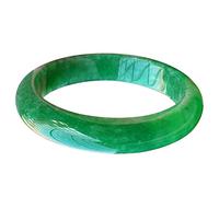 HQHYGM Brazalete de Jade Birmano Natural para Mujer, joyería auténtica de jadeíta púrpura/Verde con Caja de Regalo y Certificado (Color: Verde, tamaño: 2.126 in)