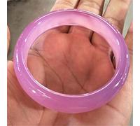 HQHYGM Brazaletes de Jade Violeta Natural para Mujer, Hermosa Pulsera de calcedonia de Lavanda púrpura, joyería