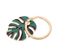 HQHYGM Bright Enamel Monstera Leaf Keychain Hollow Green Plant Pendant Multipurpose Bag Charm and Key Holder Tropical Palm Tree Accessory for Party Decorations
