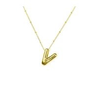 HQHYGM Bubble Necklace For Women and Girls, Delicate Bubble Letter Pendant Accessories R S T U V W X Y Z English Letter Initials Pendant Necklace, Bubble Letter Initial Necklace For Men