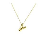 HQHYGM Bubble Necklace For Women and Girls, Delicate Bubble Letter Pendant Accessories R S T U V W X Y Z English Letter Initials Pendant Necklace, Bubble Letter Initial Necklace For Men