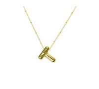 HQHYGM Bubble Necklace For Women and Girls, Delicate Bubble Letter Pendant Accessories R S T U V W X Y Z English Letter Initials Pendant Necklace, Bubble Letter Initial Necklace For Men