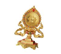 HQHYGM Buddha Mirror Ornament Sculpture Crafts Desk Figurine Feng Shui Statue for Desktop Living Room Cabinet Festival, Red