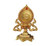 HQHYGM Buddha Mirror Ornament Sculpture Crafts Desk Figurine Feng Shui Statue for Desktop Living Room Cabinet Festival, Blue