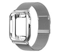 HQHYGM Caja de Reloj + Correa de Reloj, para Banda de 41mm, 45mm, 44/40mm, 42/38mm, Correa de Metal, Pulsera de Bucle milanés, para 7 6 SE 5 4 3 2 1
