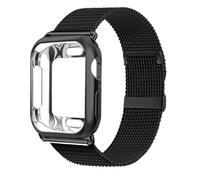 HQHYGM Caja de Reloj + Correa de Reloj, para Banda de 41mm, 45mm, 44/40mm, 42/38mm, Correa de Metal, Pulsera de Bucle milanés, para 7 6 SE 5 4 3 2 1