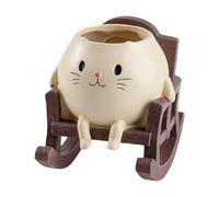 HQHYGM Cat Flower Pot Plant Container Creative Small Versatile Decorative Ornament Flowerpot for Windowsill Bedroom Table Patio Desk, Rocking Chair