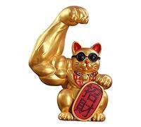 HQHYGM Cat Money Figurine Sculptures Resin Fengshui Statue Wealth Good Car Decoration Ornament Accessory, Right Luck