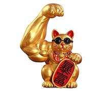HQHYGM Cat Money Figurine Sculptures Resin Fengshui Statue Wealth Good Luck Car Decoration Ornament Accessory, Right Rich