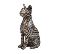 HQHYGM Cat Statue Resin Figurine Centerpiece Collectible Creative Tabletop Decor Animal Sculpture for Bookshelf Living Room Cabinets