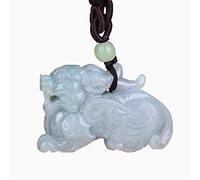 HQHYGM Charm Jewelry Burma Jade Brave Troops Pendant Jade Stone Amulet Necklace with Chain Jadetite Jewelry Gift