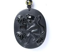 HQHYGM Charm Jewelry Natural Black Obsidian Beads Necklace Hand-Carved Monkey Jade Pendant Charm Jewelry for Man Women Auspicious Amulet Gifts