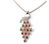 HQHYGM Charm Necklace Pendant Sweater Chain Women Crystal Artificial Opal Zircon Sweater Chain Delicate Vivid Pendant Necklace