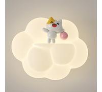 HQHYGM Child'S Room Cream Acrylic Mounted Light for Bedroom Bedside 18W 3 Color Mode Cute Cartoon Lamp Kindergarten Nursery Wall Fixtures 9in
