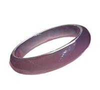 HQHYGM Chinese Natural Purple Chalcedony Hand Carved Wide Bar Jade Bracelet Fashion Boutique Jewelry Lady Purple Agate Bracelet (Gem Color : 56-58)