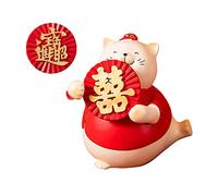 HQHYGM Chinese New Year Lucky Cat Statue Art Figurines Decoration for Entrance, Lift Right Foot